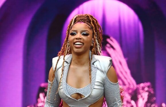 Chlöe Steps Out in a Cutout Bodysuit Held Together by Metal Chains