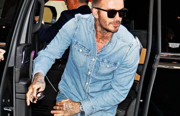 David and Victoria Beckham do a Britney and Justin as they match in blue outfits in New York