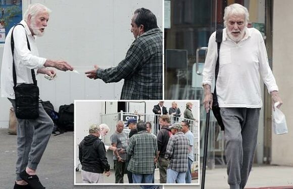 Dick Van Dyke, 96, hands out cash to job seekers and homeless