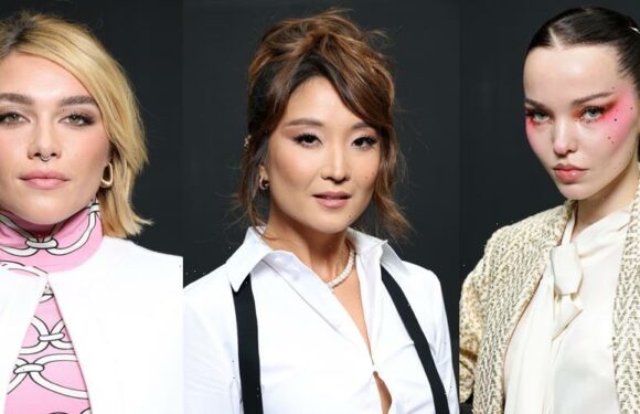 Dove Cameron, Ashley Park & Florence Pugh Sit Front Row at Valentino’s Paris Fashion Week Show