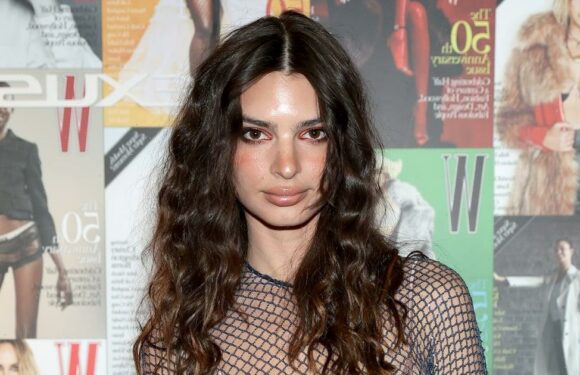Emily Ratajkowski's Completely Sheer Fishnet Dress Is Covered in Tiny Sequins