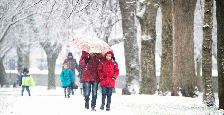 Exact areas snow forecast to fall this week with up to four inches set to pile up in places | The Sun