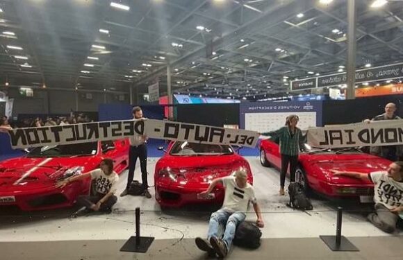 Extinction Rebellion activists infiltrate Paris Motor Show