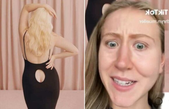 Fashion fans left wondering if Kim Kardashian’s new SKIMS dress, with a very revealing cutout, is a prank | The Sun