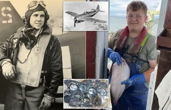 Fisherman dredges up wreckage from WWII P-47 Thunderbolt planes