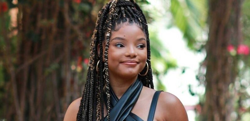 Halle Bailey Looks Cool in Leather Outfit While Out Getting Coffee