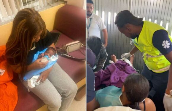 I gave birth at 36,000ft – Four hero passengers rushed to my side to help deliver my baby | The Sun