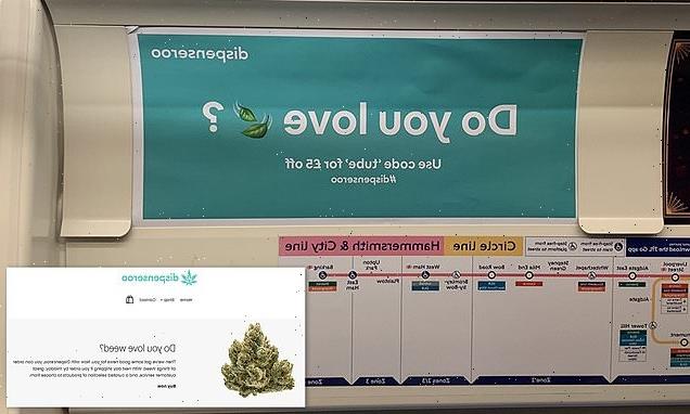 Illegal adverts for cannabis are flyposted on Tube carriages