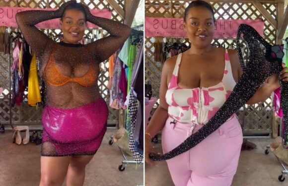 I'm plus size and tried on the viral shrink dress – it took three people to get me into it | The Sun