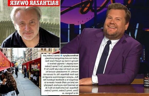 James Corden 'issues apology for yelling' at Balthazar restaurant