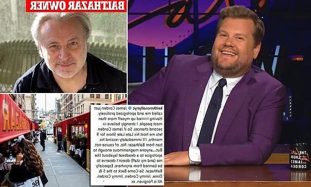 James Corden 'issues apology for yelling' at Balthazar restaurant