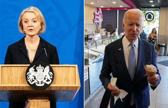 Joe Biden criticises Liz Truss economic policy while eating ice cream