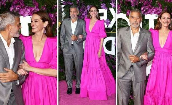 Julia Roberts wows alongside dapper George Clooney at movie premiere