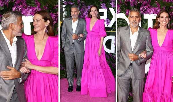 Julia Roberts wows alongside dapper George Clooney at movie premiere
