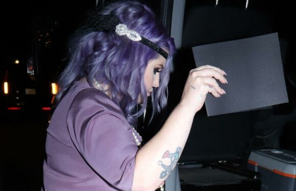 Kelly Osbourne shows off growing baby bump as she leaves mum Sharon’s 70th party