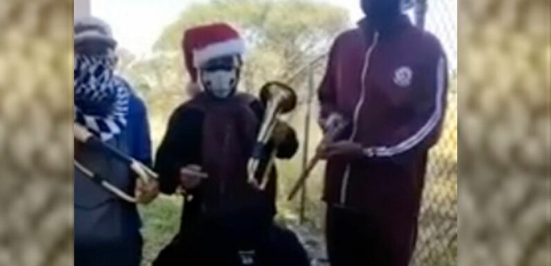 Kids armed with trumpets keep hostage and threaten school in mock cartel video