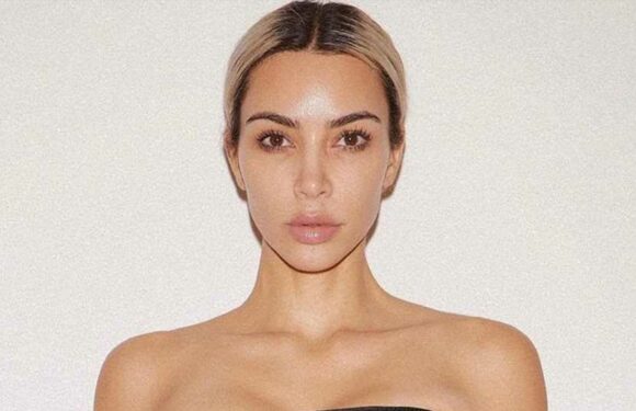 Kim Kardashian shows off real skin without makeup while posing in her most bizarre outfit yet | The Sun
