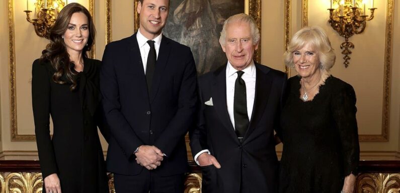 King Charles poses with Queen Consort, Prince William and Princess Kate in stunning photo