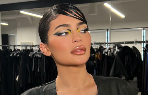 Kylie Jenner nearly spills out of plunging black top as she almost suffers major NSFW wardrobe malfunction | The Sun