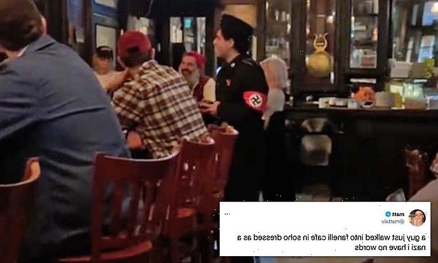 Man dressed in Nazi regalia forced out of NYC bar by patrons