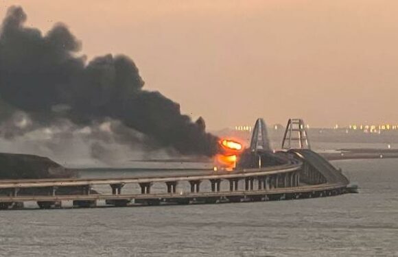 Massive explosion destroys key bridge linking Crimea to Putin's Russia