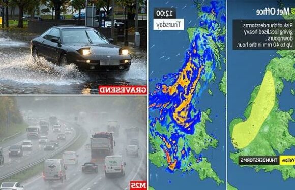 Met Office warns homes could be 'flooded quickly' in thunderstorm