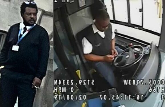 Moment bus driver searches for snack before hitting a pensioner