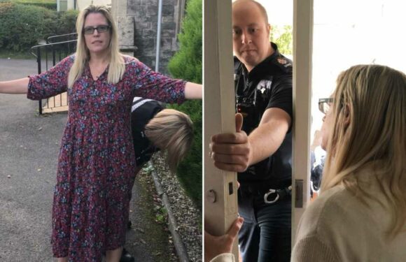 Moment police swoop on mum & arrest her in front of her five children after ‘Twitter row’ | The Sun