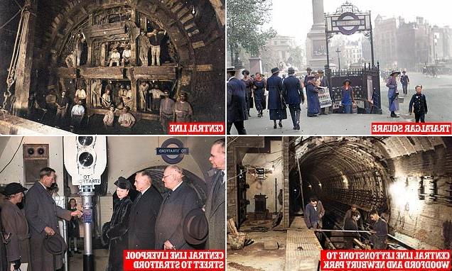 Newly colourised images show London Underground tunnels being built