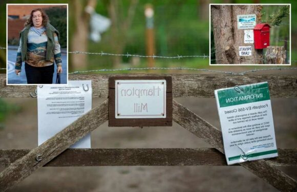 Nightmare neighbour who strung barbed wire across her path to stop walkers charged with assault | The Sun