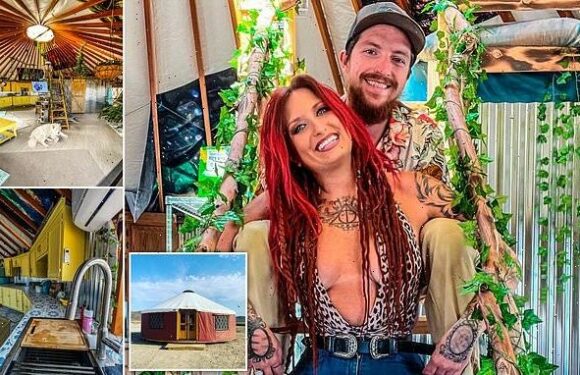 Off-grid couple ditched city life to live in a tent