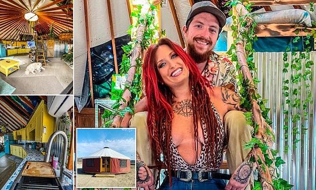 Off-grid couple ditched city life to live in a tent