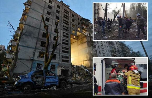 Putin launches ‘revenge’ missile strike killing 17 including child & burying people in rubble after Crimea bridge blitz | The Sun