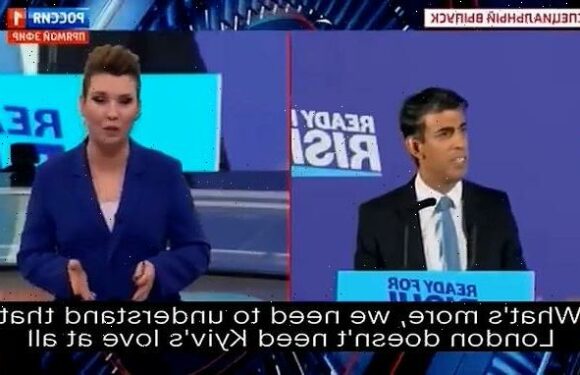 Putin's state TV says 'racist' Ukrainians won't love Rishi Sunak