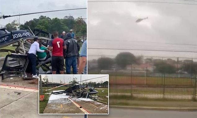 Residents rescue pilot and mechanic from helicopter wreckage