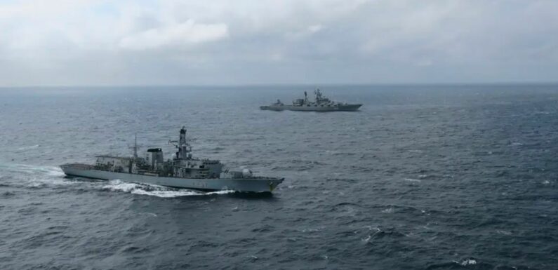 Royal Navy frigate iin North Sea to protect underwater cables