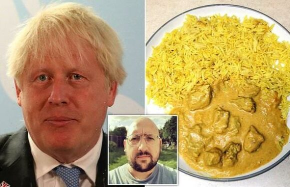 Shocked curry fan spots the face of Boris Johnson in his korma