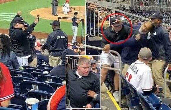 Shocking moment DC firefighter, 54, punches, BITES ushers