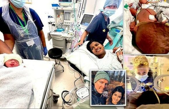 Simon Thomas announces his wife Derrina has given birth