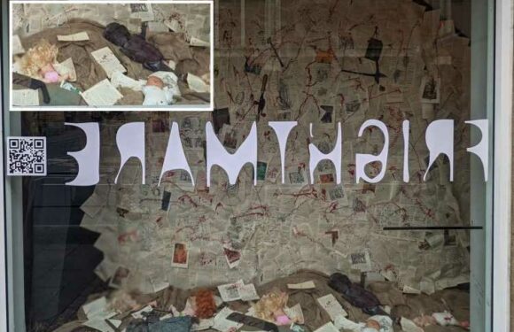 Spooky 'dead' dolls in Halloween window display leave residents horrified with organisers forced to apologise | The Sun