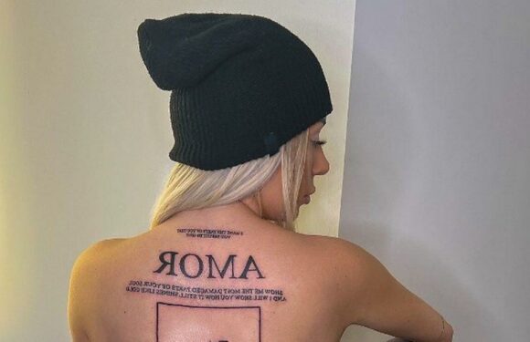 TOWIE star Demi Sims unveils new gigantic back tattoo in topless pics