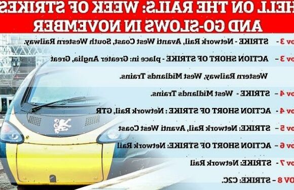 Thousands of train staff to walk out or 'go-slow' from November 3 to 8