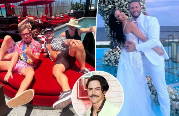 Tom Sandoval glammed up the guys at Scheana and Brock’s wedding
