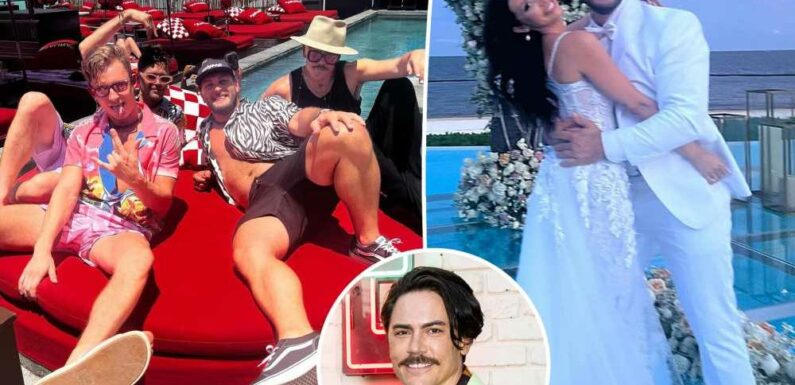 Tom Sandoval glammed up the guys at Scheana and Brock’s wedding