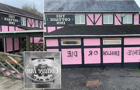 'Leave English or die': Threat is sprayed on walls of pub in Wales