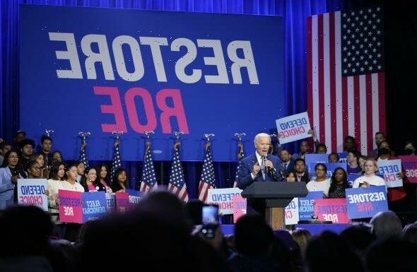 ‘Restore Roe’: Joe Biden pledges abortion protection in countdown to midterms