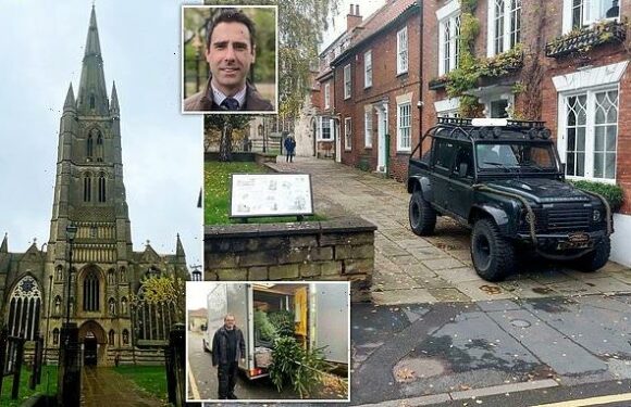 12th Century church in row with neighbour who parks on only route in