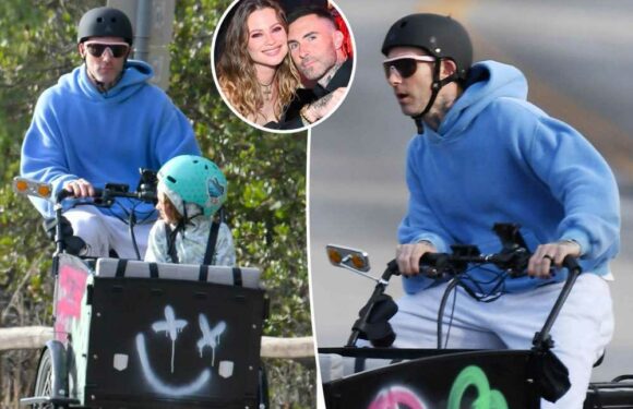 Adam Levine takes daughter for a bike ride after scandal