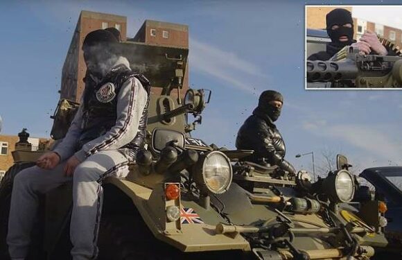 Albanian rappers drove an armoured vehicle around a UK housing estate