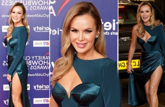 Amanda Holden, 51, turns heads in thigh-split dress in leggy display